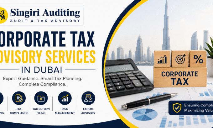 Corporate Tax Advisory Services in Dubai by Singiri Auditing, offering expert tax planning, compliance, tax return filing, and UAE corporate tax advisory.