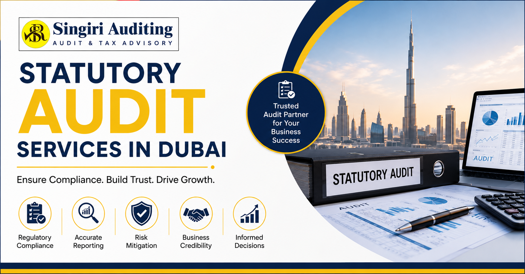 Professional statutory audit services in Dubai by Singiri Auditing, ensuring compliance, risk management, accurate financial reporting, and business growth