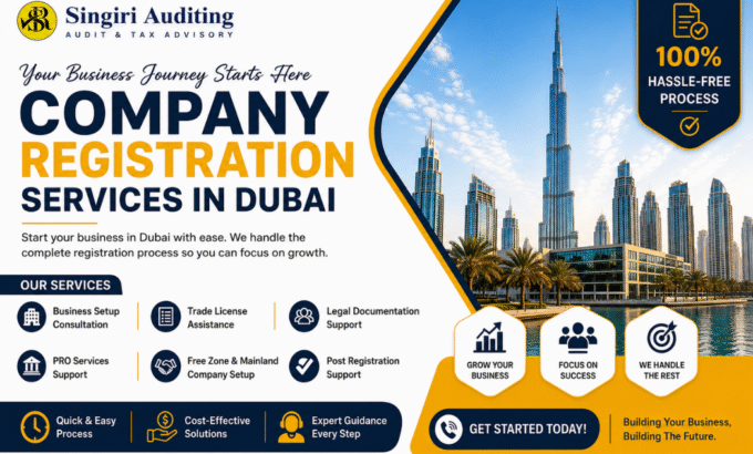 Company Registration Services in Dubai | Business Setup Experts UAE Company Registration Services in Dubai by Singiri Auditing offering business setup, trade license, PRO services, and company formation support.