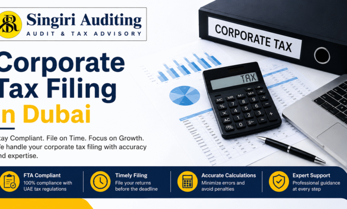 Stay ahead of UAE tax requirements with Corporate Tax Filing in Dubai from Singiri Auditing. Accurate returns, expert guidance, and timely compliance support